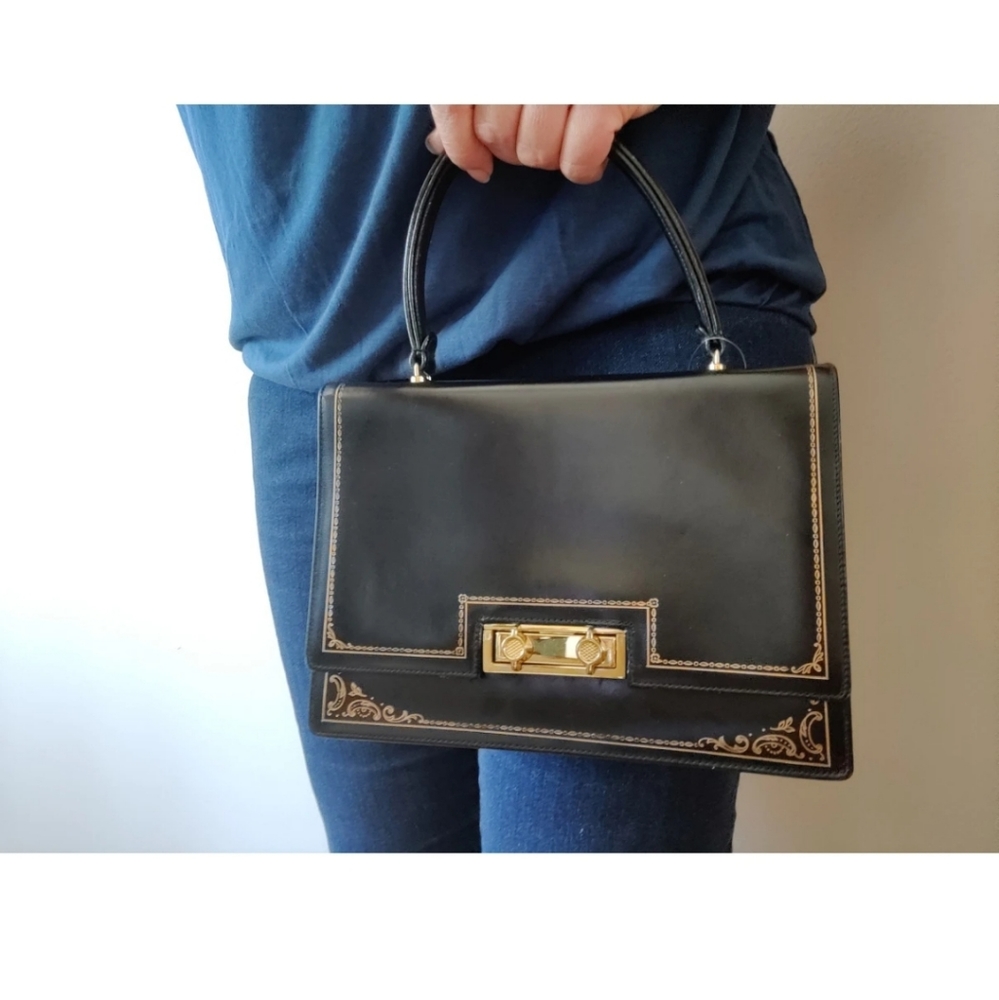 SOLD Grace Kelly leather box purse - Picture 12 of 12